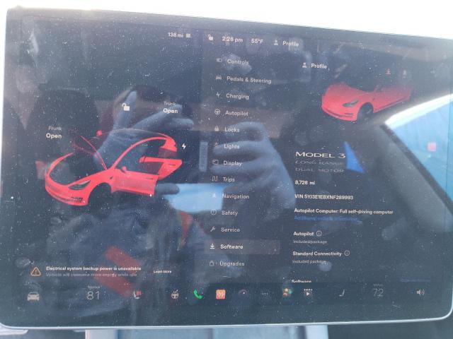 Photo 9 from auction – 2022 TESLA MODEL 3 with VIN 5YJ3E1EBXNF289993