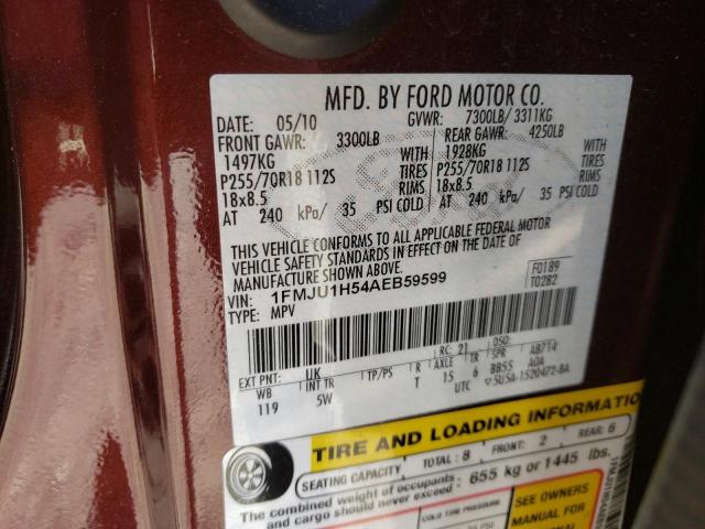 Photo 14 from auction – 2010 FORD EXPEDITION with VIN 1FMJU1H54AEB59599