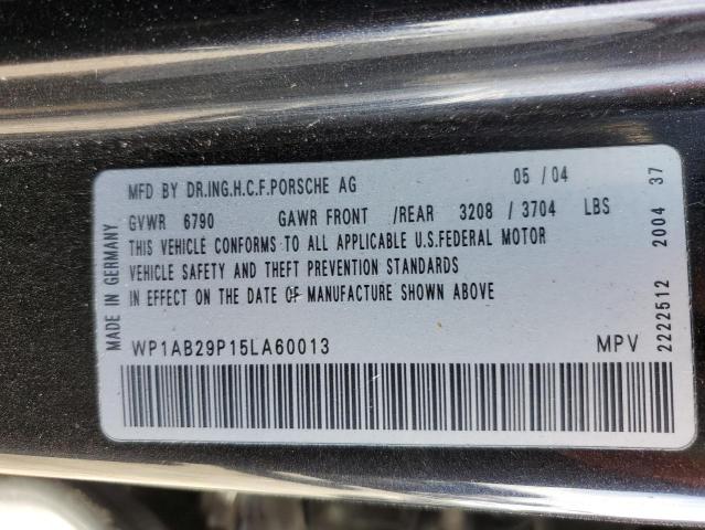Photo 14 from auction – 2005 PORSCHE CAYENNE S with VIN WP1AB29P15LA60013