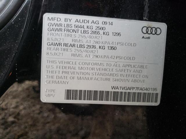 Photo 14 from auction – 2015 AUDI SQ5 PRESTI with VIN WA1VGAFP7FA040195