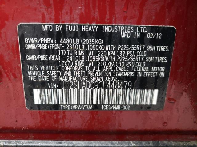 Photo 14 from auction – 2012 SUBARU FORESTER 2 with VIN JF2SHADC9CH448479
