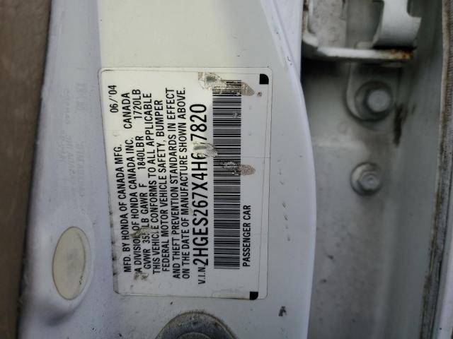 Photo 10 from auction – 2004 HONDA CIVIC with VIN 2HGES267X4H607820