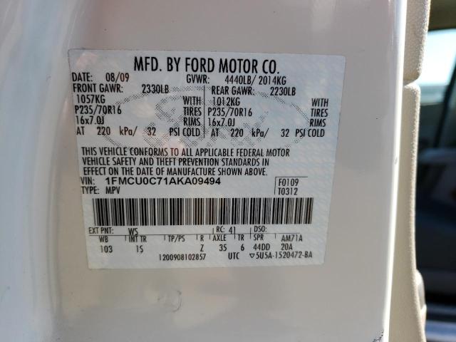 Photo 14 from auction – 2010 FORD ESCAPE XLS with VIN 1FMCU0C71AKA09494