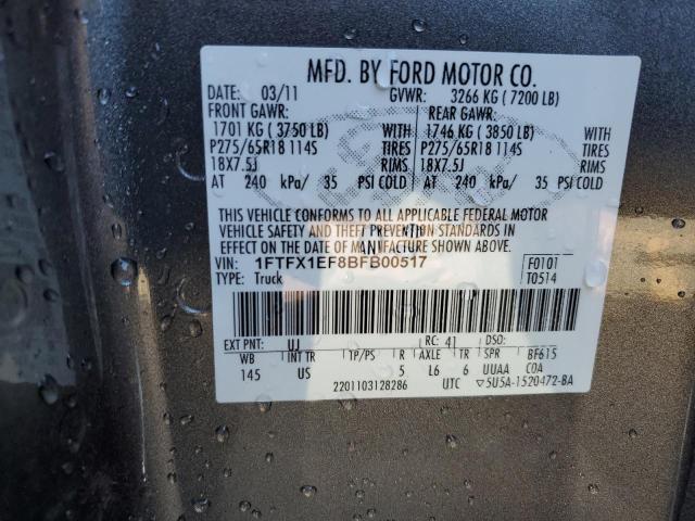 Photo 14 from auction – 2011 FORD F150 SUPER with VIN 1FTFX1EF8BFB00517