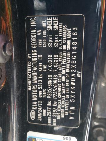 Photo 14 from auction – 2011 KIA SORENTO SX with VIN 5XYKWDA2XBG148183