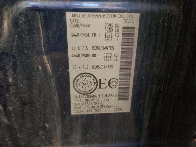 Photo 14 from auction – 2021 NISSAN MURANO PLA with VIN 5N1AZ2DS4MC114293