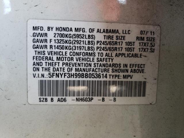 Photo 14 from auction – 2011 HONDA PILOT TOUR with VIN 5FNYF3H99BB053614