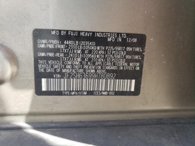 Photo 14 from auction – 2009 SUBARU FORESTER 2 with VIN JF2SH63699H780892