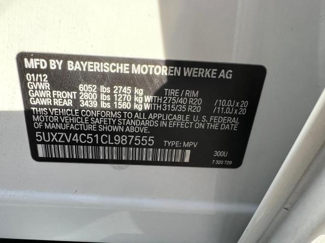 Photo 10 from auction – 2012 BMW X5 XDRIVE3 with VIN 5UXZV4C51CL987555