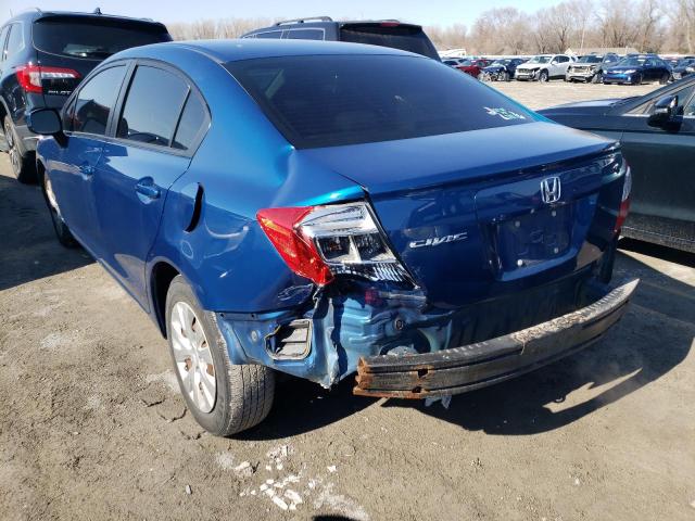 Photo 2 from auction – 2012 HONDA CIVIC LX with VIN 19XFB2F55CE077509