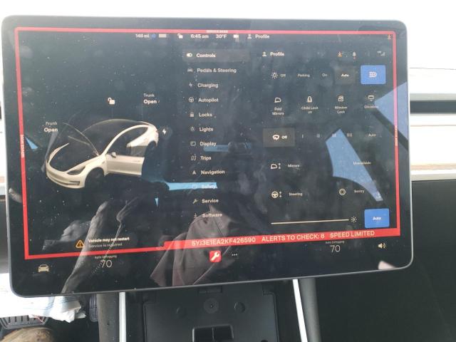 Photo 9 from auction – 2019 TESLA MODEL 3 with VIN 5YJ3E1EA2KF426590