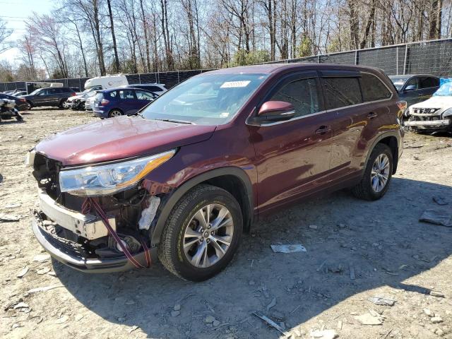 TOYOTA HIGHLANDER 2016 with VIN 5TDBKRFH9GS237078 - Photo from auction