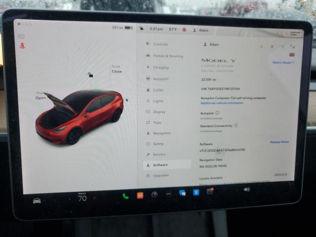 Photo 9 from auction – 2022 TESLA MODEL Y with VIN 7SAYGDEE7NF321104