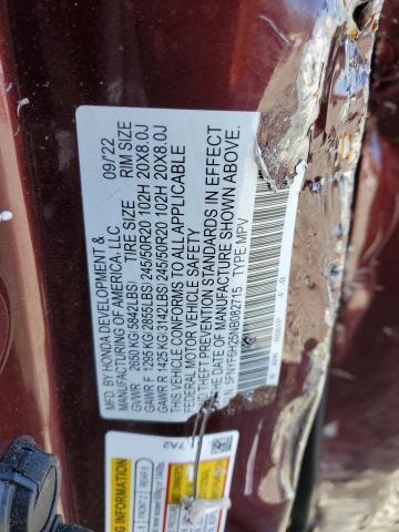 Photo 14 from auction – 2022 HONDA PILOT SE with VIN 5FNYF6H25NB082715