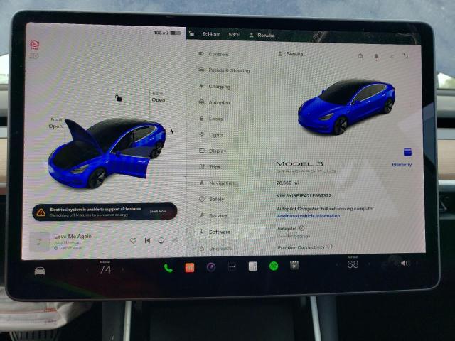 Photo 9 from auction – 2020 TESLA MODEL 3 with VIN 5YJ3E1EA7LF597322