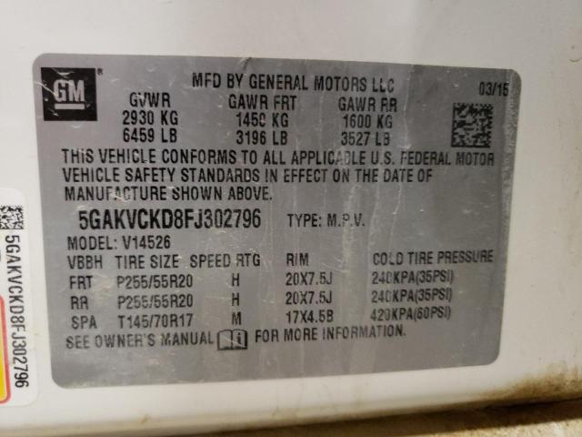 Photo 14 from auction – 2015 BUICK ENCLAVE with VIN 5GAKVCKD8FJ302796