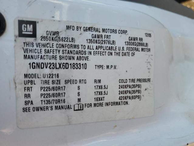 Photo 14 from auction – 2006 CHEVROLET UPLANDER L with VIN 1GNDV23LX6D183310