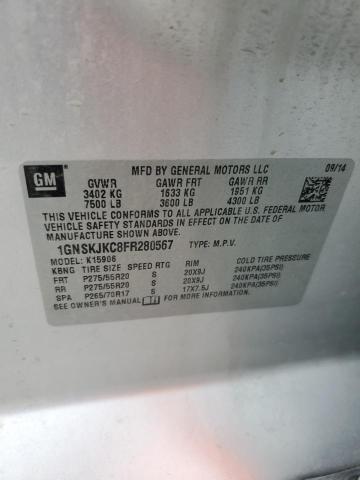 Photo 14 from auction – 2015 CHEVROLET SUBURBAN K with VIN 1GNSKJKC8FR280567