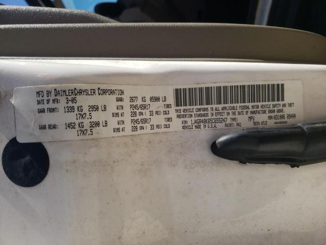 Photo 14 from auction – 2005 JEEP GRCHER LAR with VIN 1J4GR48K65C655247