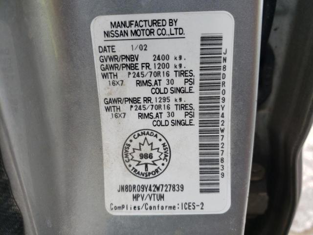 Photo 14 from auction – 2002 NISSAN PATHFINDER with VIN JN8DR09Y42W727839