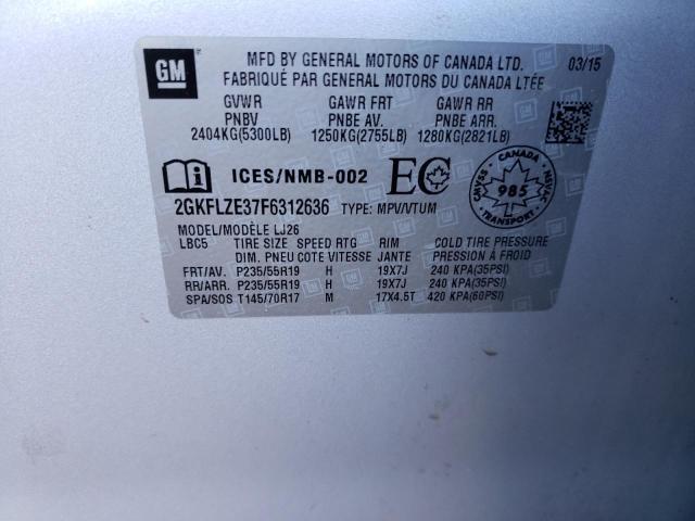 Photo 14 from auction – 2015 GMC TERRAIN DE with VIN 2GKFLZE37F6312636