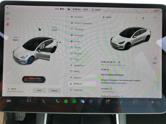 Photo 9 from auction – 2019 TESLA MODEL 3 with VIN 5YJ3E1EA5KF486623