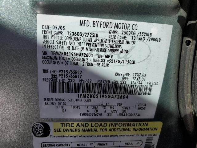 Photo 14 from auction – 2005 FORD FREESTYLE with VIN 1FMZK05195GA72604