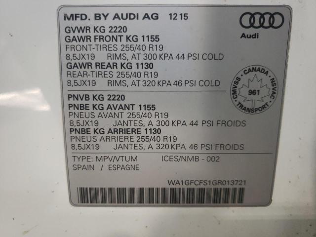 Photo 14 from auction – 2016 AUDI Q3 PRESTIG with VIN WA1GFCFS1GR013721