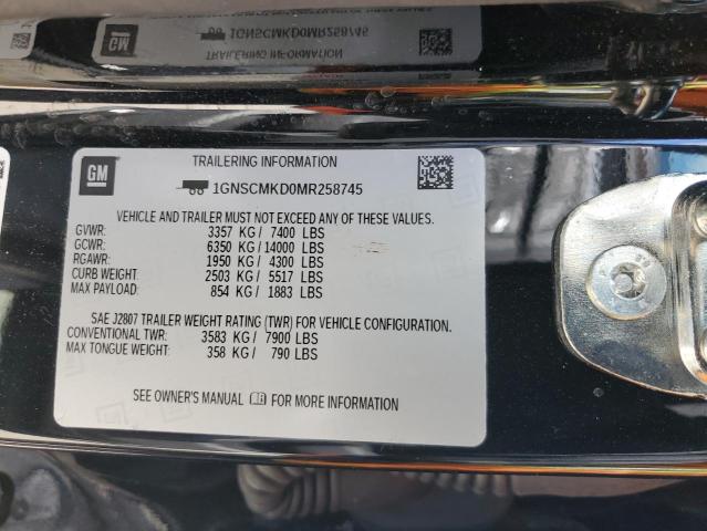 Photo 14 from auction – 2021 CHEVROLET TAHOE C150 with VIN 1GNSCMKD0MR258745