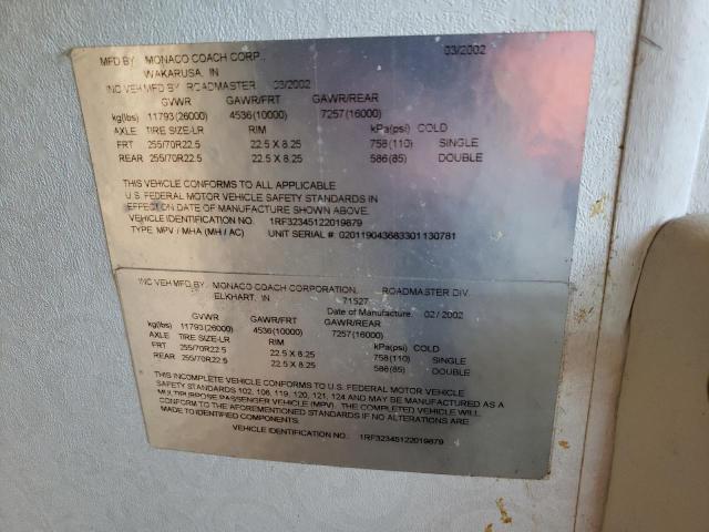 Photo 10 from auction – 2002 ROADMASTER RAIL STRAIGHT R with VIN 1RF32345122019879