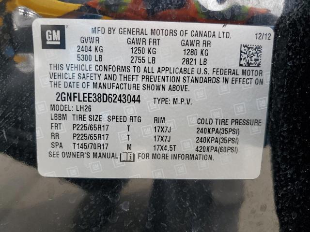 Photo 14 from auction – 2013 CHEVROLET EQUINOX LT with VIN 2GNFLEE38D6243044