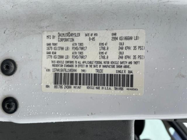 Photo 10 from auction – 2006 DODGE RAM 1500 S with VIN 1D7HA16N76J105944