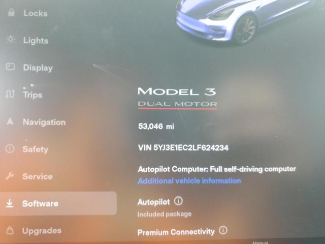 Photo 9 from auction – 2020 TESLA MODEL 3 with VIN 5YJ3E1EC2LF624234
