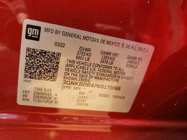 Photo 14 from auction – 2022 CHEVROLET BLAZER 3LT with VIN 3GNKBDR47NS170069