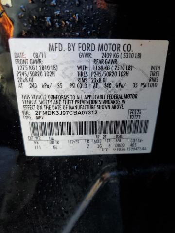 Photo 14 from auction – 2012 FORD EDGE SEL with VIN 2FMDK3J97CBA07312