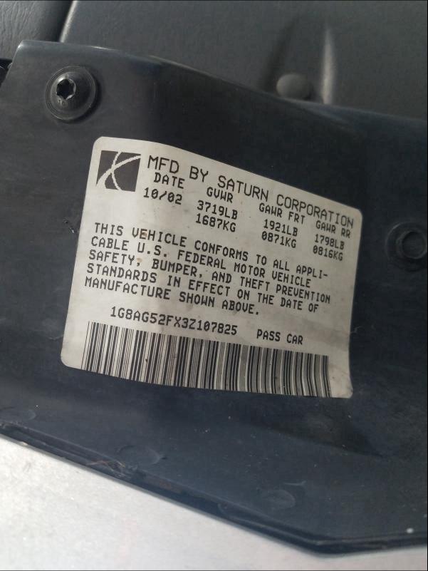 Photo 10 from auction – 2003 SATURN ION LEVEL with VIN 1G8AG52FX3Z107825