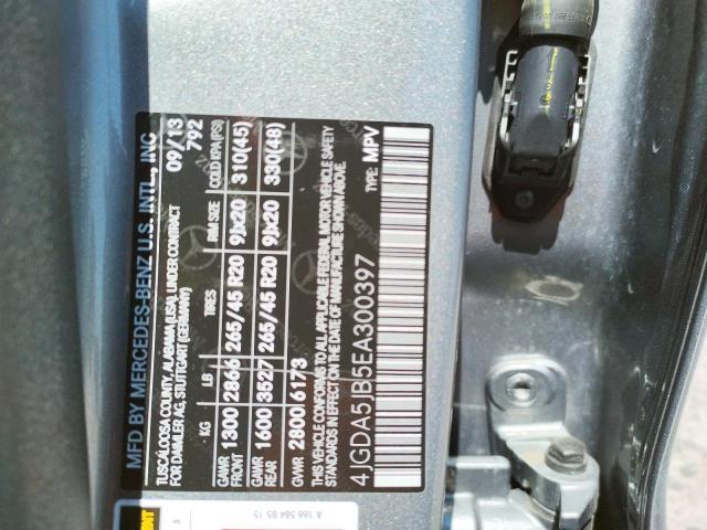 Photo 14 from auction – 2014 MERCEDES-BENZ ML 350 with VIN 4JGDA5JB5EA300397