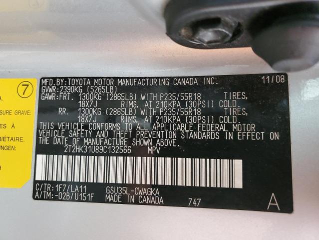 Photo 14 from auction – 2009 LEXUS RX 350 with VIN 2T2HK31U89C132566
