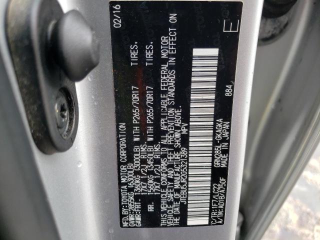 Photo 14 from auction – 2016 TOYOTA 4RUNNER SR with VIN JTEBU5JR2G5321389