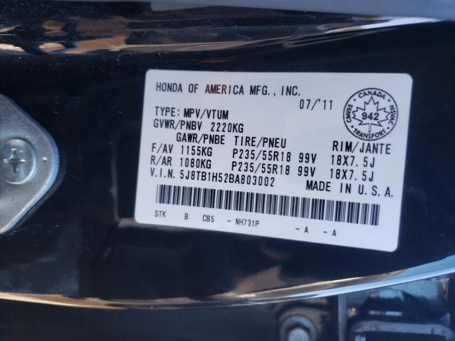 Photo 14 from auction – 2011 ACURA RDX TECHNO with VIN 5J8TB1H52BA803002