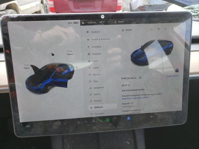 Photo 9 from auction – 2022 TESLA MODEL 3 with VIN 5YJ3E1EA2NF108375