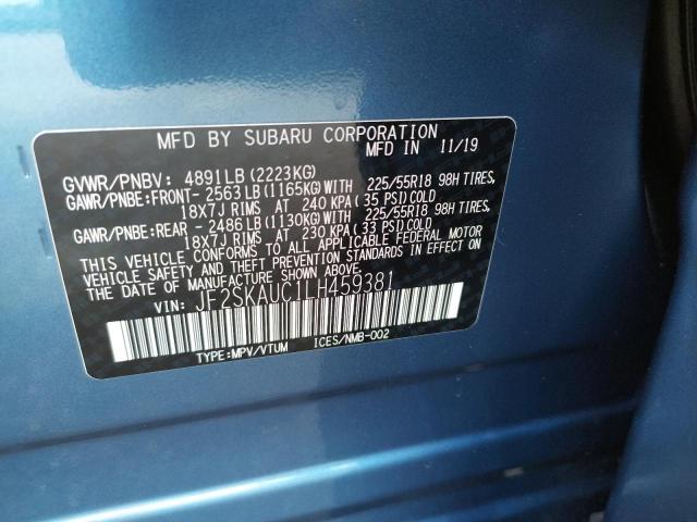 Photo 14 from auction – 2020 SUBARU FORESTER L with VIN JF2SKAUC1LH459381