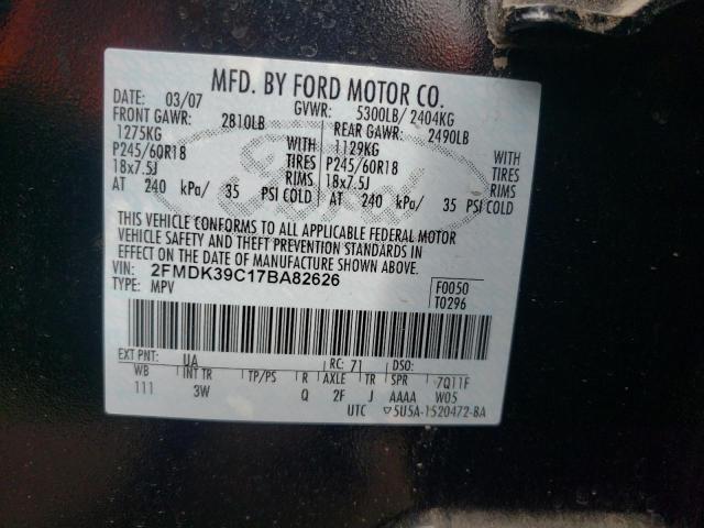 Photo 14 from auction – 2007 FORD EDGE SEL P with VIN 2FMDK39C17BA82626