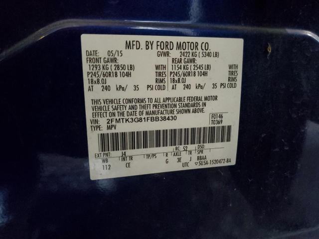 Photo 14 from auction – 2015 FORD EDGE SE with VIN 2FMTK3G81FBB38430