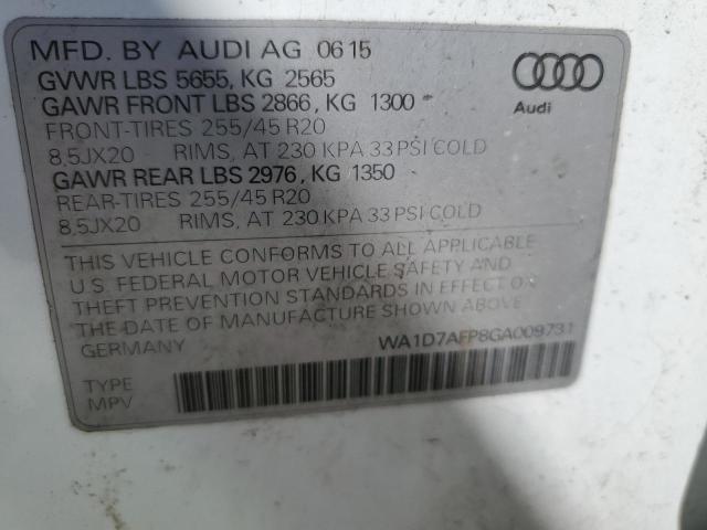Photo 14 from auction – 2016 AUDI Q5 PREMIUM with VIN WA1D7AFP8GA009731