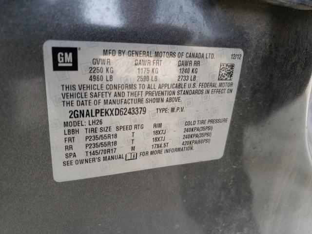 Photo 14 from auction – 2013 CHEVROLET EQUINOX LT with VIN 2GNALPEKXD6243379
