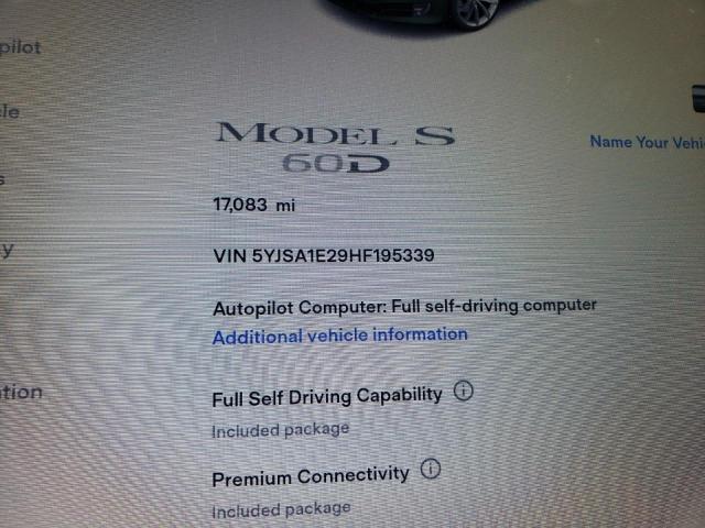 Photo 9 from auction – 2017 TESLA MODEL S with VIN 5YJSA1E29HF195339