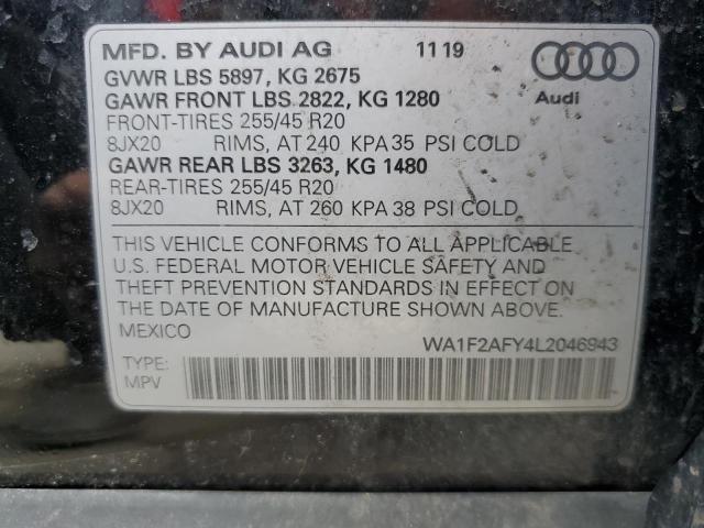 Photo 14 from auction – 2020 AUDI Q5 E PREST with VIN WA1F2AFY4L2046943