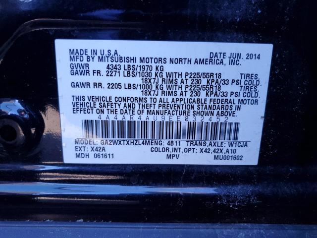 Photo 14 from auction – 2014 MITSUBISHI OUTLANDER with VIN 4A4AR4AU9EE032452