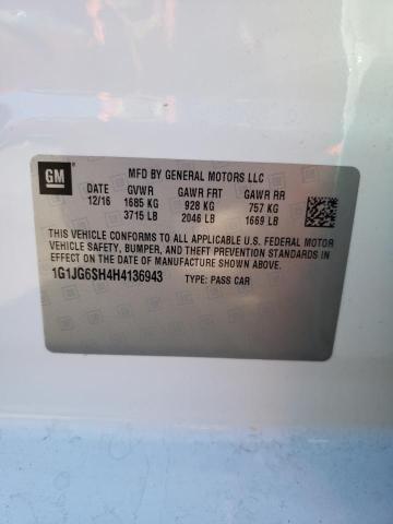 Photo 14 from auction – 2017 CHEVROLET SONIC with VIN 1G1JG6SH4H4136943
